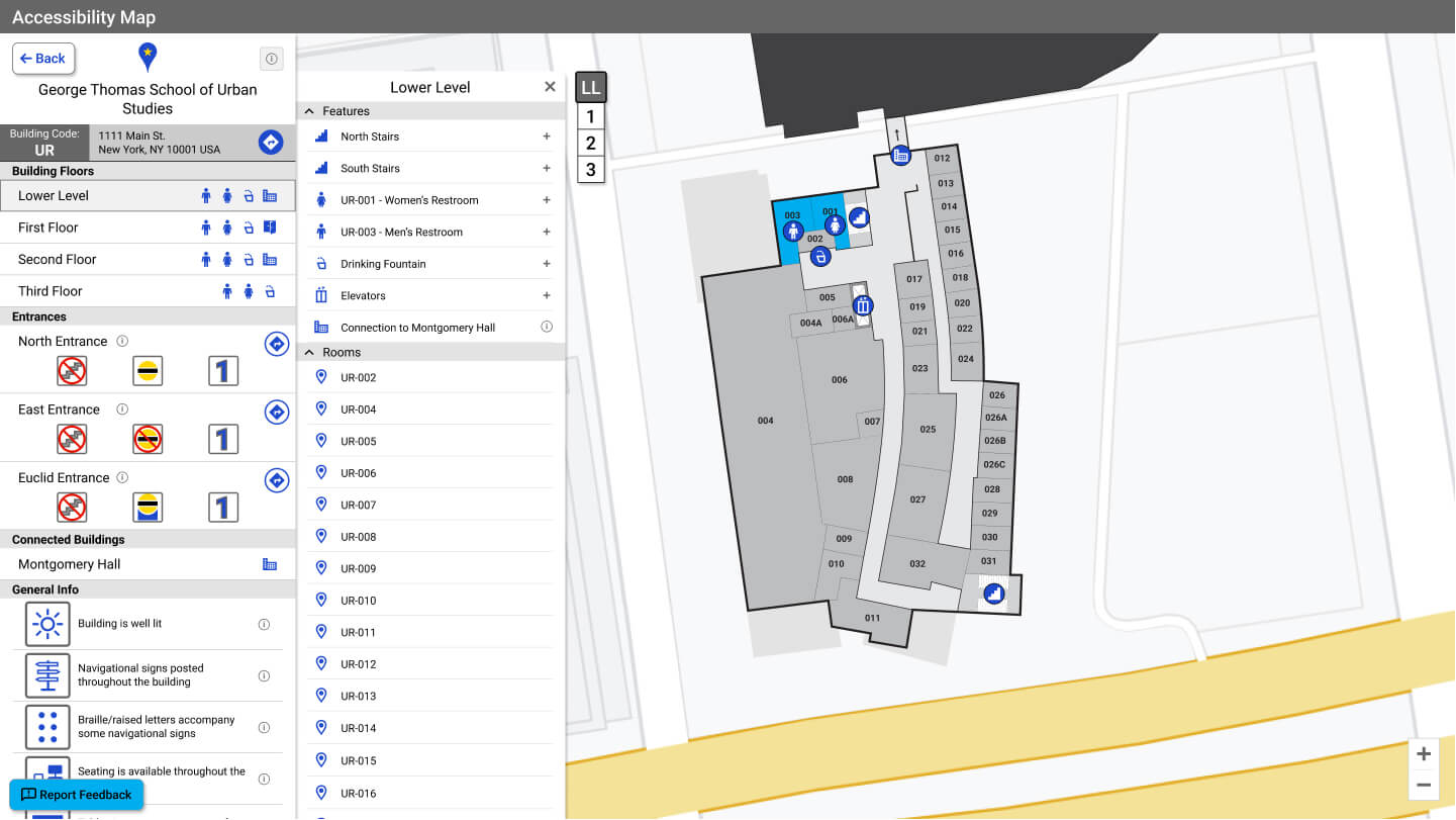 Screenshot showing the details panel extended out from the location overview panel